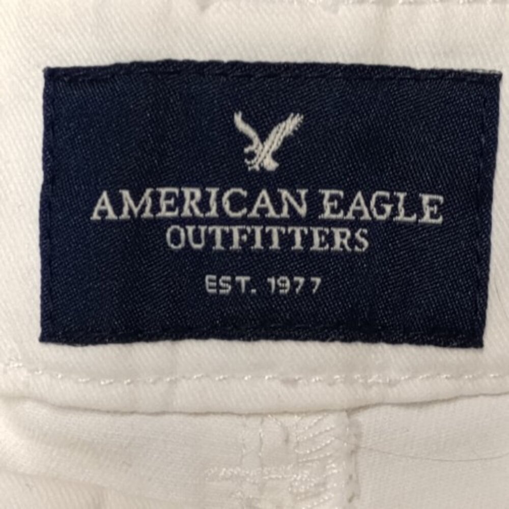 American Eagle Outfitters White Midi Stretch Shorts Women's Size 4 With Marks - Picture 4 of 8